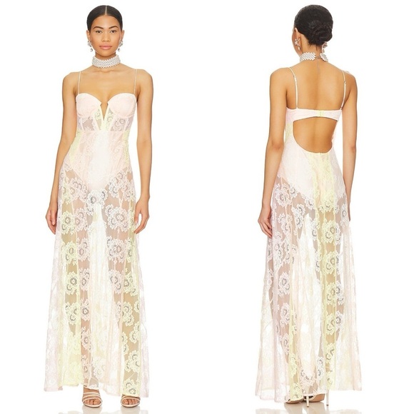 For Love And Lemons Dresses & Skirts - For Love & Lemons Blossom Lace Maxi Dress Size Medium NWT